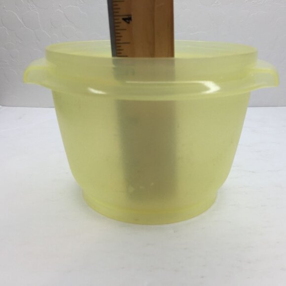 Vintage Tupperware Servalier Yellow Bowl 886 Sheer Lime Green Sunburst Lid 812 - Picture 13 of 14